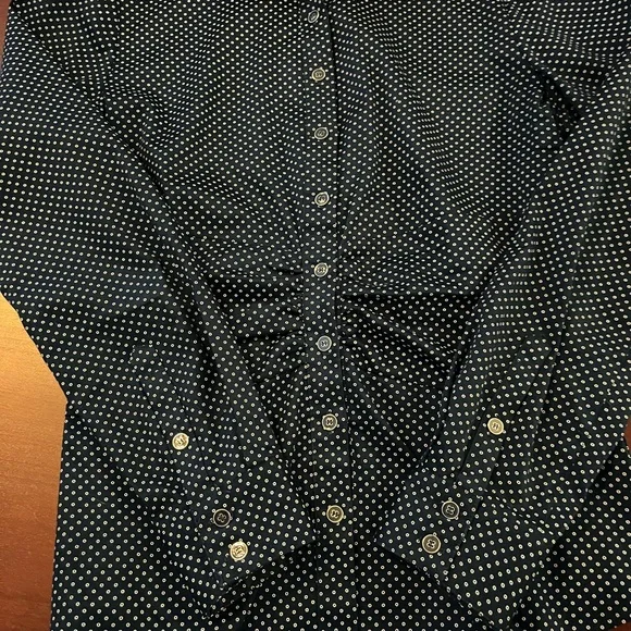 New York & Co Cobalt Blue Blouse with Small white dots. Size M - Picture 2 of 7